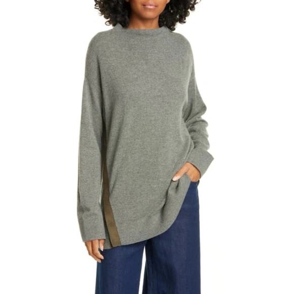 Brochu Walker 100% Cashmere Vida Funnel Neck Sweater Balsam Olive - Picture 1 of 6